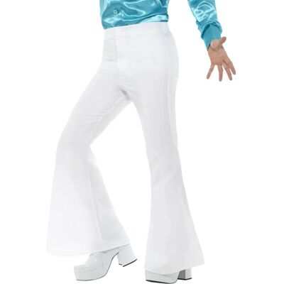 Pantaloni a zampa bianchi di Smiffys - Costume Disco Pantaloni a zampa bianchi di Smiffys - Costume Disco