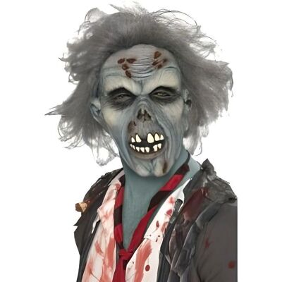 Rozpadająca się niebieska maska zombie z gumy - Dorośli - Kostium Rozpadająca się niebieska maska zombie z gumy - Dorośli - Kostium