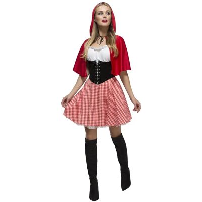 Fever Brand Red Riding Hood Costume with Cape - Adult Fancy Dress Fever Brand Red Riding Hood Costume with Cape - Adult Fancy Dress