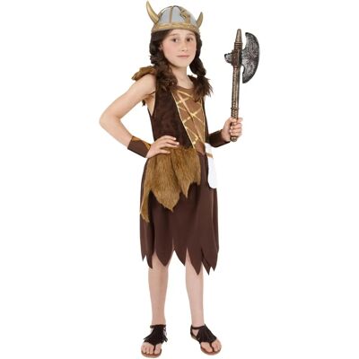 Costume da bambina vichinga di Smiffys - Vestito e polsini - 7-9 anni Costume da bambina vichinga di Smiffys - Vestito e polsini - 7-9 anni
