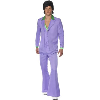 Smiffys Lavender 1970s Suit Costume - Adult Purple Green Smiffys Lavender 1970s Suit Costume - Adult Purple Green