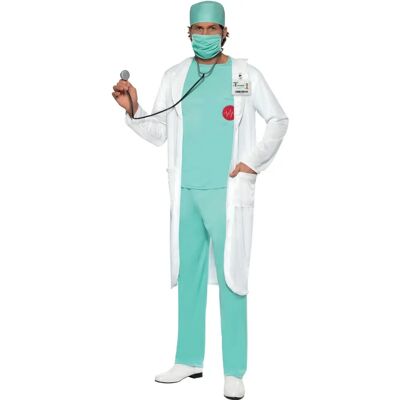 Costume de Médecin Blanc/Bleu pour Hommes - Costume Hospital Adulte Smiffys Costume de Médecin Blanc/Bleu pour Hommes - Costume Hospital Adulte Smiffys