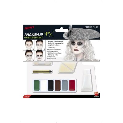 Kit de Maquillage de Navire Fantôme Noir et Blanc - Déguisement Halloween Pirate Kit de Maquillage de Navire Fantôme Noir et Blanc - Déguisement Halloween Pirate