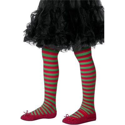 Collants Rayés Rouge et Vert Smiffys 48329 - Accessoire de Costume Collants Rayés Rouge et Vert Smiffys 48329 - Accessoire de Costume