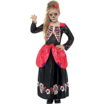 Costume Deluxe Giorno dei Morti per ragazza di Smiffys - Nero Costume Deluxe Giorno dei Morti per ragazza di Smiffys - Nero
