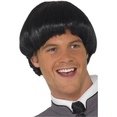 Smiffys Black Mens Bowl Cut Wig - 60s Style - Fancy Dress Accessory Smiffys Black Mens Bowl Cut Wig - 60s Style - Fancy Dress Accessory