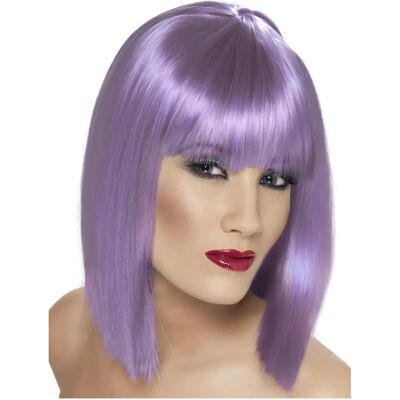 Krótka fioletowa neonowa peruka od Smiffys - Krótka Glam Peruka Krótka fioletowa neonowa peruka od Smiffys - Krótka Glam Peruka