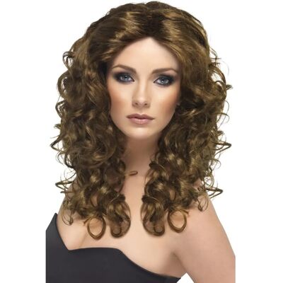 Smiffys Glamour Hosszú Kócos Barna Paróka - Női Kiegészítő Smiffys Glamour Hosszú Kócos Barna Paróka - Női Kiegészítő