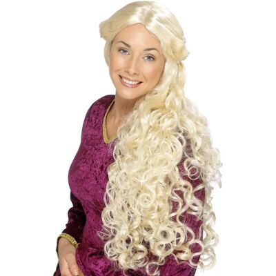 Blond renässansperuk från Smiffys - Lång, huddelning - Vuxenklädsel tillbehör Blond renässansperuk från Smiffys - Lång, huddelning - Vuxenklädsel tillbehör