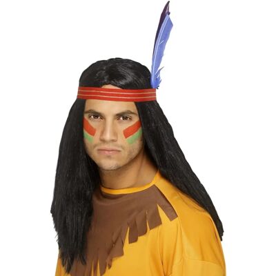 Smiffys Black Native American Inspired Brave Wig - wig indian brave black Smiffys Black Native American Inspired Brave Wig - wig indian brave black