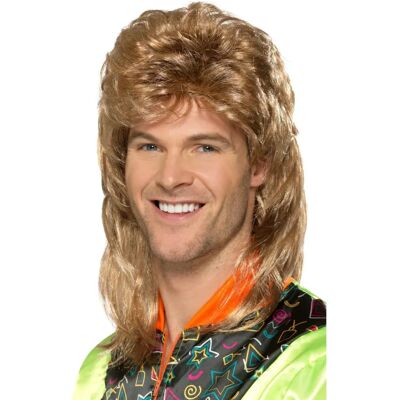 Smiffys Brown With Blonde Highlights Mullet Wig - Wig Mullet Fancy Dress Brown Men’s Smiffys Brown With Blonde Highlights Mullet Wig - Wig Mullet Fancy Dress Brown Men’s
