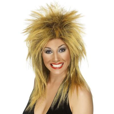 80-tals rockdiva-peruk för kvinnor - ingefära - festtillbehör 80-tals rockdiva-peruk för kvinnor - ingefära - festtillbehör