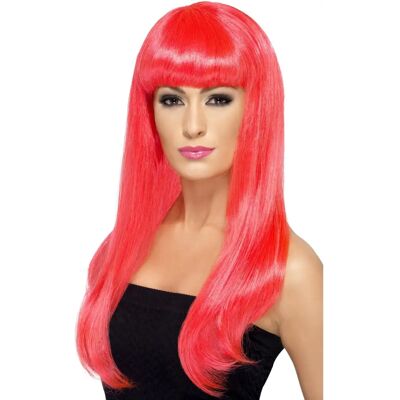 Perücke Babelicious de Smiffys Rose Néon - Droite Longue avec Frange - Accessoire de Déguisement - Publicité Perücke Babelicious de Smiffys Rose Néon - Droite Longue avec Frange - Accessoire de Déguisement - Publicité