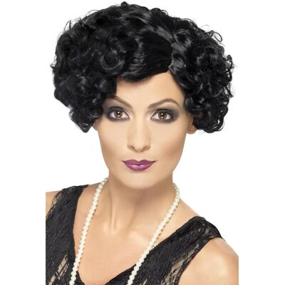 Peruka Flapper Czarna od Smiffys - Akcesorium dla dorosłych Peruka Flapper Czarna od Smiffys - Akcesorium dla dorosłych
