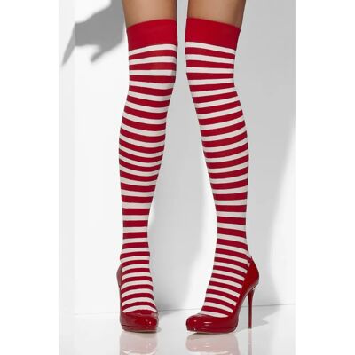 Smiffys Modèle 42768 - Bas auto-fortants rayés rouge et blanc - Bas auto-fortants Smiffys Modèle 42768 - Bas auto-fortants rayés rouge et blanc - Bas auto-fortants