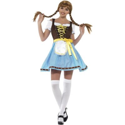 Costume bavarois Olga de Smiffys - Bleu/Blanc - Adulte Costume bavarois Olga de Smiffys - Bleu/Blanc - Adulte