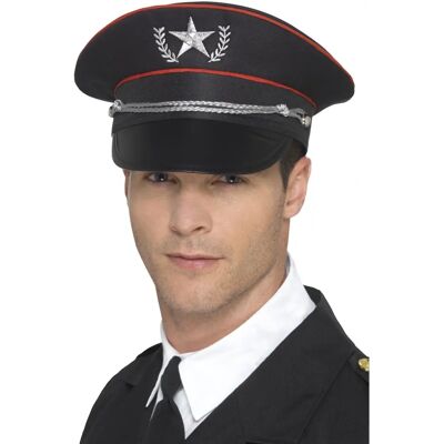 Chapeau de police de luxe Smiffys - Faux cuir - Accessoire pour costume de police et militaire Chapeau de police de luxe Smiffys - Faux cuir - Accessoire pour costume de police et militaire