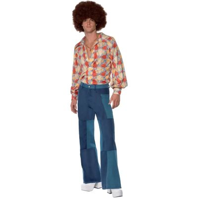 Smiffys 1970-es évek retro jelmez - Kék, Ing & Farmernadrág - XL Smiffys 1970-es évek retro jelmez - Kék, Ing & Farmernadrág - XL