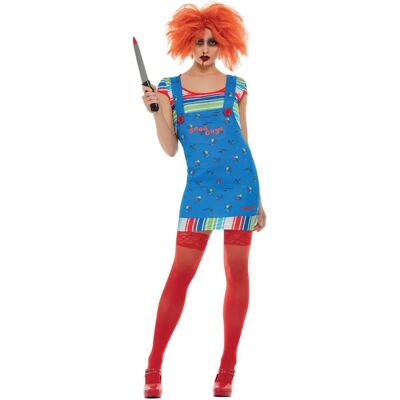 Costume Chucky de Smiffys - Bleu, Petit, pour Femmes Costume Chucky de Smiffys - Bleu, Petit, pour Femmes