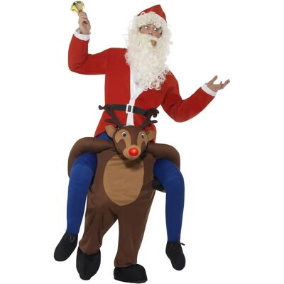 Costume di Rudolf con cabalga - Marrone, Taglia unica Costume di Rudolf con cabalga - Marrone, Taglia unica