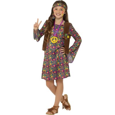 Smiffys Hippie Girl Costume - Dress & Accessories - Girls 4-6 Smiffys Hippie Girl Costume - Dress & Accessories - Girls 4-6