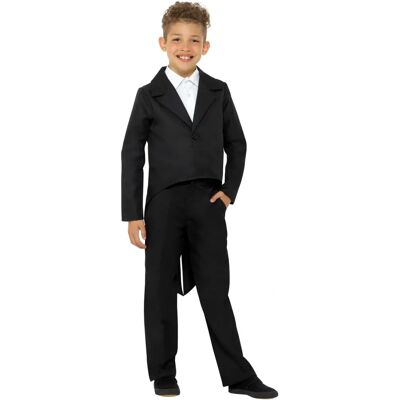 Smiffys Zwarte tailcoat - Kinderkostuum - Unisex - Dans/Ringmaster/Showman Smiffys Zwarte tailcoat - Kinderkostuum - Unisex - Dans/Ringmaster/Showman