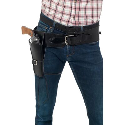 Funda de cuero sintético para adultos con cinturón - Accesorio de disfraz de vaquero Funda de cuero sintético para adultos con cinturón - Accesorio de disfraz de vaquero