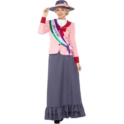 Smiffys Viktoriánus Szuffragett Jelmez - Felnőtt Szürke/Rózsaszín UK 8-14 Smiffys Viktoriánus Szuffragett Jelmez - Felnőtt Szürke/Rózsaszín UK 8-14