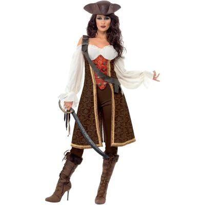 Costume da pirata adulto marrone e bianco - Smiffys Costume da pirata adulto marrone e bianco - Smiffys