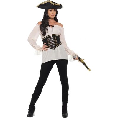 Smiffys Ivory Deluxe Pirate Shirt - Ladies, Model 47356l Smiffys Ivory Deluxe Pirate Shirt - Ladies, Model 47356l