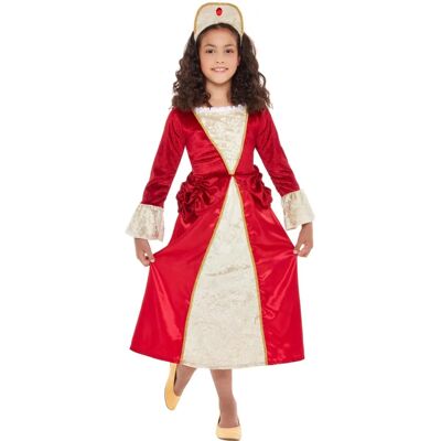 Costume da Principessa Tudor Rosso e Oro - Bambina 7-9 Costume da Principessa Tudor Rosso e Oro - Bambina 7-9