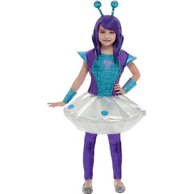 Costume Ragazza Alien Silver Smiffys - Abito di Halloween Spaziale Costume Ragazza Alien Silver Smiffys - Abito di Halloween Spaziale