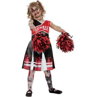 Jente Zombie Cheerleader Kostyme - Halloween Jente Zombie Cheerleader Kostyme - Halloween