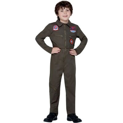 Costume Top Gun bambini di Smiffys - Colore kaki Costume Top Gun bambini di Smiffys - Colore kaki