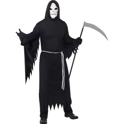 Smiffys Black/White Grim Reaper Costume - Adult Halloween Outfit Smiffys Black/White Grim Reaper Costume - Adult Halloween Outfit