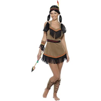 Costume Donna Ispirato agli Indiani d'America - Adulto - Marrone Costume Donna Ispirato agli Indiani d'America - Adulto - Marrone
