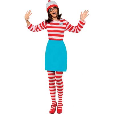 Costume Wheres Wally? Wenda Adulte Rouge Blanc Bleu - Déguisements - Publicité Costume Wheres Wally? Wenda Adulte Rouge Blanc Bleu - Déguisements - Publicité