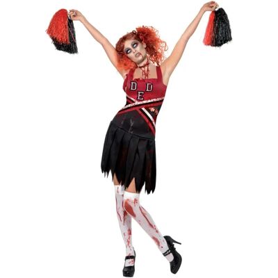 Smiffys High School Horror Cheerleader Kostyme - Rød/Svart Smiffys High School Horror Cheerleader Kostyme - Rød/Svart
