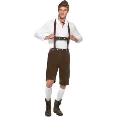 Smiffys Men's Oktoberfest Lederhosen Bavarian Costume - Brown Large Smiffys Men's Oktoberfest Lederhosen Bavarian Costume - Brown Large