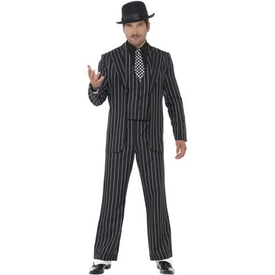Costume da Gangster Vintage Uomo - Nero/Bianco Costume da Gangster Vintage Uomo - Nero/Bianco