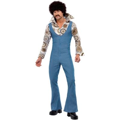 Disfraz de Baile Disco Groovy para Adultos Azul Floral - Disfraz Disfraz de Baile Disco Groovy para Adultos Azul Floral - Disfraz