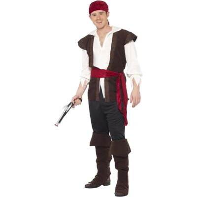 Costume da Pirata Grande Marrone/Bianco - Costume da Pirata Smiffys Costume da Pirata Grande Marrone/Bianco - Costume da Pirata Smiffys