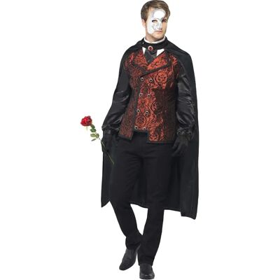 Smiffys Dark Opera Masquerade Costume - Adult Black Red Smiffys Dark Opera Masquerade Costume - Adult Black Red