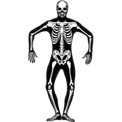 Smiffys Skeleton Second Skin Costume - Halloween - Black/White - Small Smiffys Skeleton Second Skin Costume - Halloween - Black/White - Small