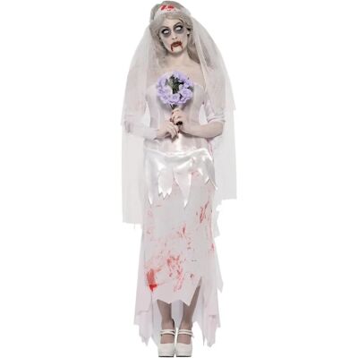 Smiffys Till Death Do Us Part Zombie Bride Costume - White/Red UK 12-14 Smiffys Till Death Do Us Part Zombie Bride Costume - White/Red UK 12-14