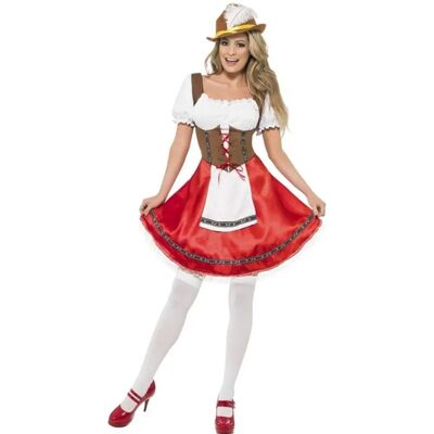 Costume de serveuse bavaroise pour femme Smiffys - Rouge Plus 1X Costume de serveuse bavaroise pour femme Smiffys - Rouge Plus 1X