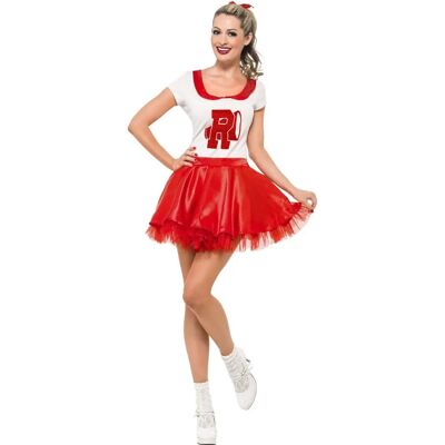 Costume Cheerleader Sandy di Smiffys per adulti bianco e rosso - Costumi per fan di Grease Costume Cheerleader Sandy di Smiffys per adulti bianco e rosso - Costumi per fan di Grease