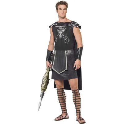 Costume Gladiateur Noir Smiffys - Déguisement Romain pour Adultes Costume Gladiateur Noir Smiffys - Déguisement Romain pour Adultes
