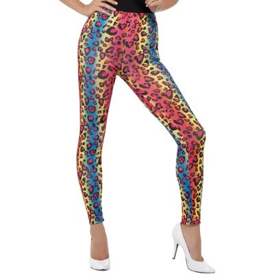 Leggings de Leopardo Neón de Smiffys - Multicolor - Disfraz Adulto Leggings de Leopardo Neón de Smiffys - Multicolor - Disfraz Adulto
