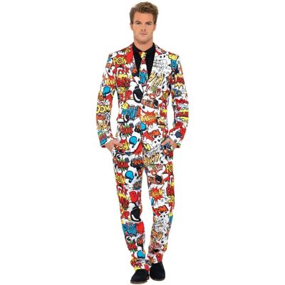 Completo a strisce di fumetti XL di Smiffys - Costume distintivo per uomini Completo a strisce di fumetti XL di Smiffys - Costume distintivo per uomini